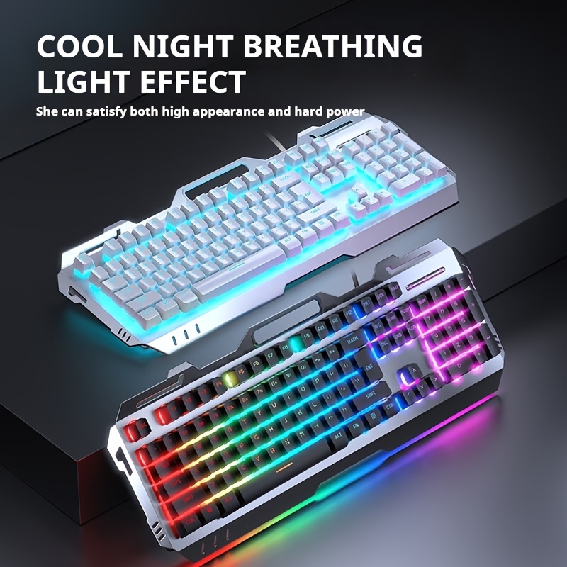 Esports Gaming School - EWEADN -有線ゲーミングキーボード,EWEADN GX80Z,104キー,LEDバックライト付きサイレント金属パネル,ホーム,学校,ラップトップ