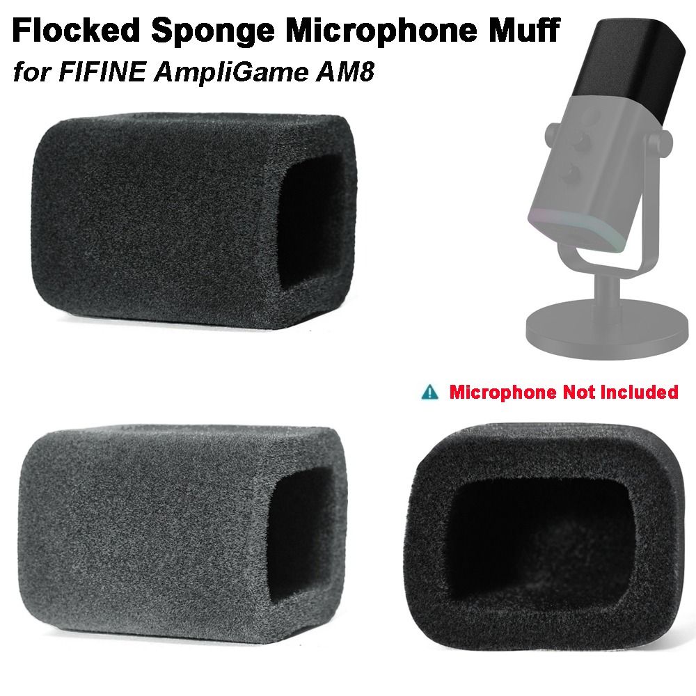 Sound Dampening Foam - 1 個交換用マイクウインドスクリーンカバーノイズリダクションフロッキースポンジフォームマイクマフ防風 FIFINE AmpliGame AM8 用