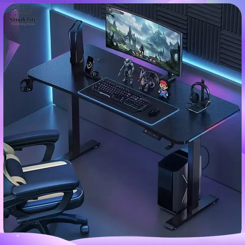 Esports Gaming School - 高級電動昇降式ゲーミングデスク、eスポーツオフィスワークステーション用コンピューターデスク、モダンな長方形デスクトップテーブル