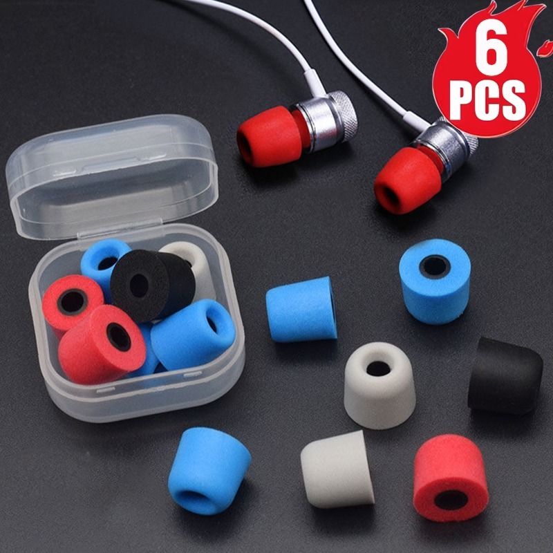 Sound Dampening Foam - 1-6 ペアソフト低反発イヤフォンイヤーマフ S/M/L 低反発イヤフォンノイズリダクション交換用イヤーチップ 4.5 ミリメートルインイヤーイヤホン