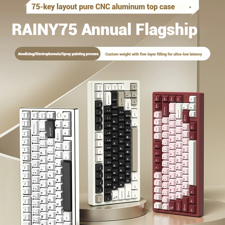 Esports Pc Gaming - ワイヤレス Bluetooth RAINY75 カスタマイズゲーミングキーボード アルミボディ eスポーツコントローラー