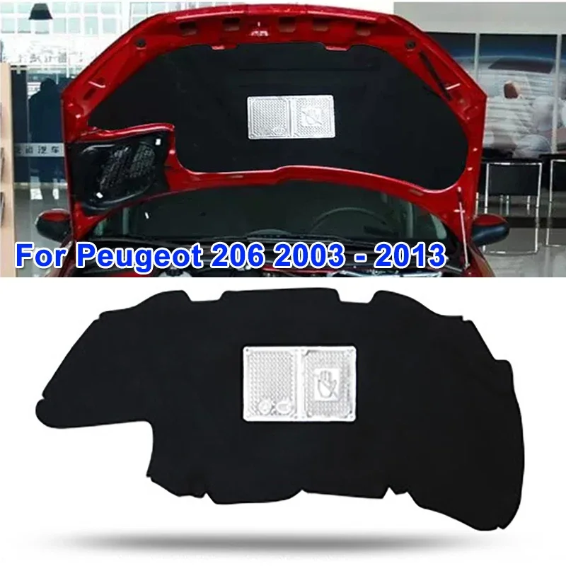 Sound Dampening Foam - プジョー206（2003-2013）用 自動車フロントエンジン遮音綿 カーフード断熱マットパッドカバー