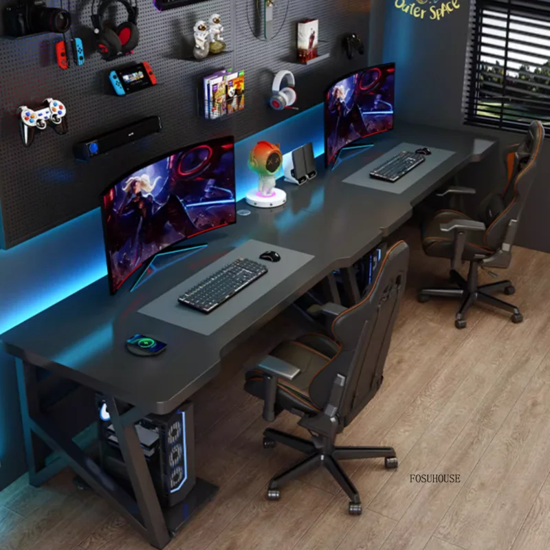 Esports Gaming School - 現代のダブルコンピュータデスクホームデスクトップ E スポーツゲームテーブル寝室シンプルなデスク学生学習テーブルオフィス家具 EE