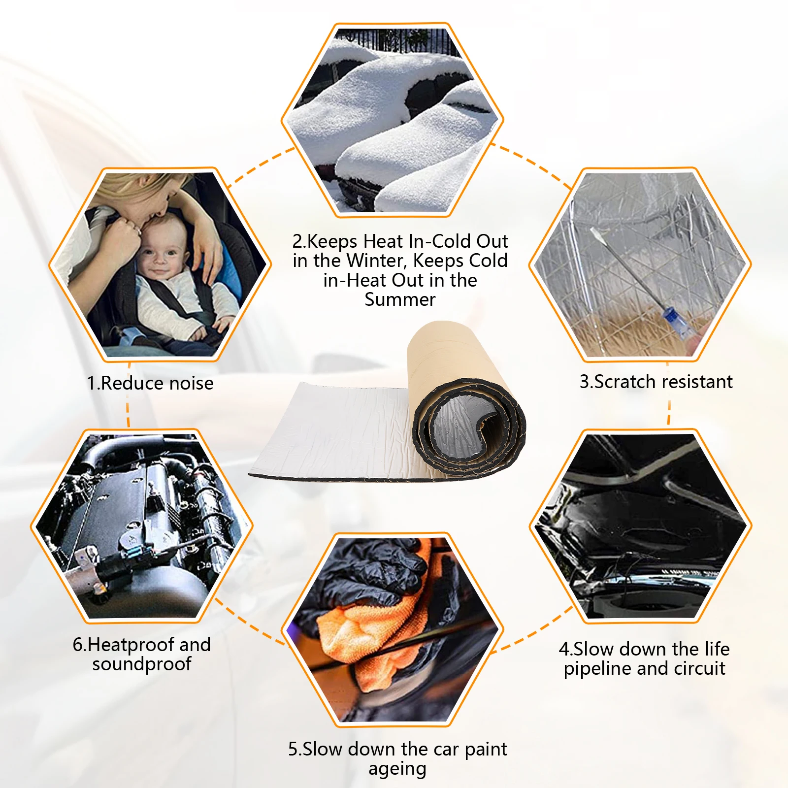 5/10mm 車用防音マット 断熱・遮音マット フード用密閉 - Sound Dampening Foam のレビューと価格