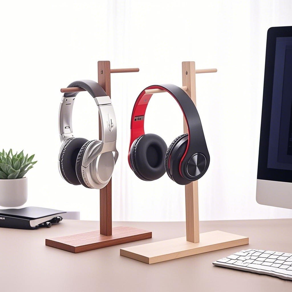 木製ヘッドフォンスタンドイヤホンディスプレイラックハンガーブ - Esports Gaming Headphones のレビューと価格