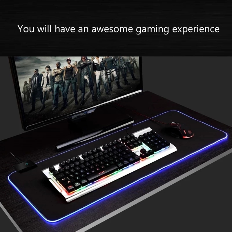 LED ライトマウスパッド RGB キーボードカバーデスクマ - Esports Gaming Table のレビューと価格