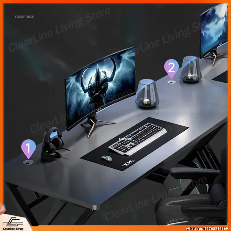 ダブルコンピューターデスク、長尺ゲーミングテーブル、省スペー - Esports Gaming School のレビューと価格